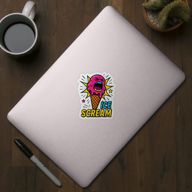 Ice Scream Funny Comic-Style Summer Gift by Groovy Outfits